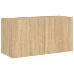 Berkfield Home 4 Piece TV Wall Units Sonoma Oak Engineered Wood in Brown - thumbnail 6