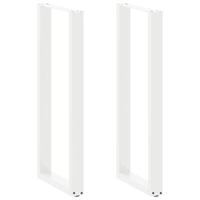 Berkfield Home Coffee Table Legs U-Shaped 2 pcs White 40x(110-111) cm Steel - image 1