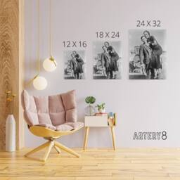 "Artery8 Bonnie & Clyde American Outlaws Canvas Wall Art Print in Grey - Size: W18"" x H24""" - thumbnail 4