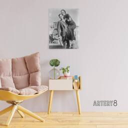 "Artery8 Bonnie & Clyde American Outlaws Canvas Wall Art Print in Grey - Size: W18"" x H24""" - thumbnail 3