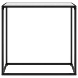 Berkfield Home Console Table White 80x35x75 cm Tempered Glass - Size: 80 x 35 x 75 cm - thumbnail 2