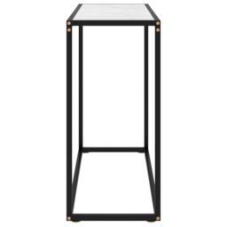 Berkfield Home Console Table White 80x35x75 cm Tempered Glass - Size: 80 x 35 x 75 cm - thumbnail 3