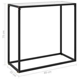 Berkfield Home Console Table White 80x35x75 cm Tempered Glass - Size: 80 x 35 x 75 cm - thumbnail 6