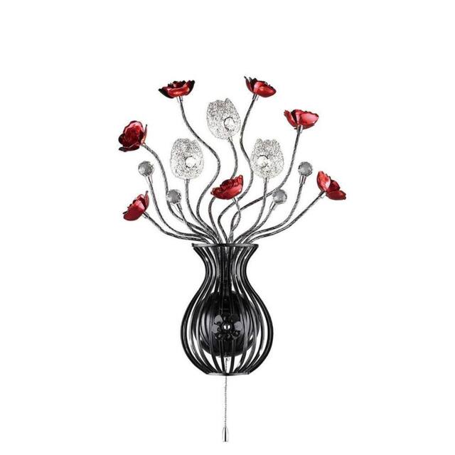Netlighting (DH) Bonita Wall Lamp 3 Light G4 BlackRedCrystal NOT LEDCFL Compatible in Grey - image 1