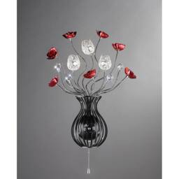 Netlighting (DH) Bonita Wall Lamp 3 Light G4 BlackRedCrystal NOT LEDCFL Compatible in Grey - thumbnail 2