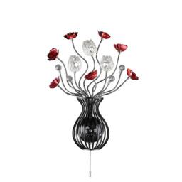 Netlighting (DH) Bonita Wall Lamp 3 Light G4 BlackRedCrystal NOT LEDCFL Compatible in Grey - thumbnail 1