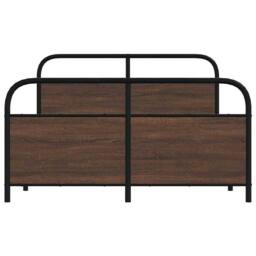 Berkfield Home Metal Bed Frame without Mattress Brown Oak 137x190 cm - thumbnail 5