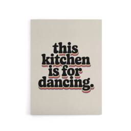 "Artery8 This Kitchen Is For Dancing Funky Retro Typography Canvas Art Print in Beige - Size: W18"" x H24""" - thumbnail 1