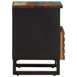 Berkfield Home Bedside Cabinets 2 pcs 40x33x46 cm Solid Wood Reclaimed in Black - Size: 40 x 33 x 46 cm - thumbnail 5