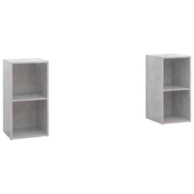 Berkfield Home TV Cabinets 2 pcs Concrete Grey 72x35x36.5 cm Engineered Wood - image 1