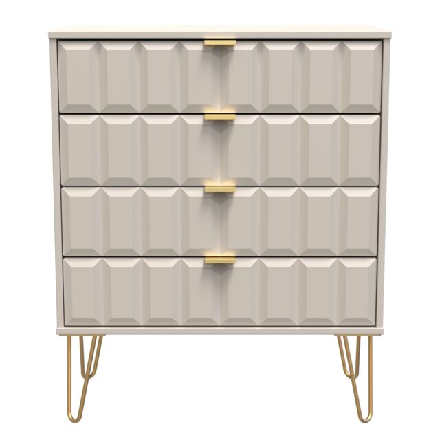 Ready Assembled 2 U Metro 4 Drawer Chest (Ready Assembled) in Taupe - Size: Medium - image 1
