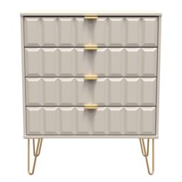 Ready Assembled 2 U Metro 4 Drawer Chest (Ready Assembled) in Taupe - Size: Medium