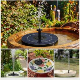 Living and Home 4W Floating Solar Fountain with Interchangeable Spray Heads in Black