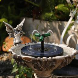 Living and Home 4W Floating Solar Fountain with Interchangeable Spray Heads in Black - thumbnail 2
