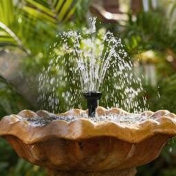 Living and Home 4W Floating Solar Fountain with Interchangeable Spray Heads in Black - thumbnail 4