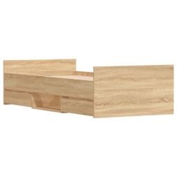 Berkfield Home Bed Frame with Headboard & Footboard Sonoma Oak 100x200 cm in Brown - thumbnail 4