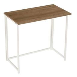 VOGREX White Wooden Folding Computer Desk Space Saving Office Work Table - thumbnail 1