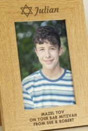 Personalised Memento Company Personalised Bar & Bat Mitzvah 6x4 Portrait Frame in Light Brown - thumbnail 4