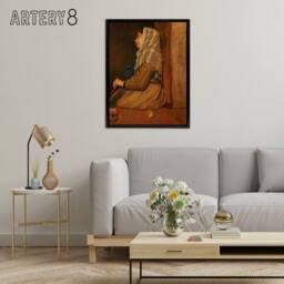 "Artery8 A Roman Beggar Woman Portrait Degas Black Framed Canvas Wall Art Print in Brown - Size: W12"" x H16""" - thumbnail 3