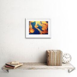 "Artery8 Wall Art Print Jellyfish Group Underwater Ocean Framed in White - Size: W7"" x H9""" - thumbnail 2