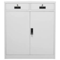 Berkfield Home Office Cabinet Light Grey 90x40x102 cm Steel - Size: 90 x 40 x 102 cm - thumbnail 3