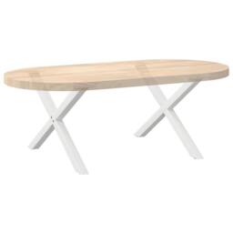 Berkfield Home Coffee Table Legs X-Shaped 2 pcs White 70x(42-43) cm Steel - thumbnail 8