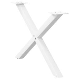 Berkfield Home Coffee Table Legs X-Shaped 2 pcs White 70x(42-43) cm Steel - thumbnail 5