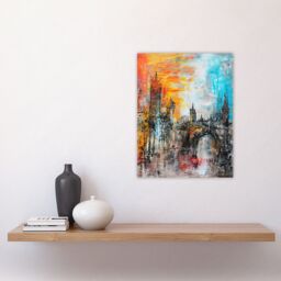 "Artery8 Alnwick Castle Modern Artwork Northumberland Wall Art Print - Size: W24"" x H32""" - thumbnail 4
