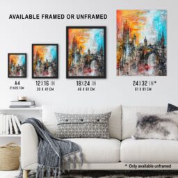 "Artery8 Alnwick Castle Modern Artwork Northumberland Wall Art Print - Size: W24"" x H32""" - thumbnail 3