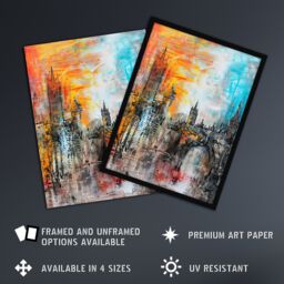 "Artery8 Alnwick Castle Modern Artwork Northumberland Wall Art Print - Size: W24"" x H32""" - thumbnail 2