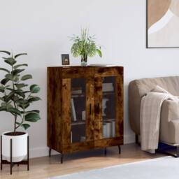 Berkfield Home Sideboard Smoked Oak 69.5x34x90 cm Engineered Wood in Brown - thumbnail 1