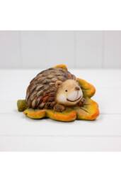KDMD Brown Handcrafted Rustic Ceramic Hedgehog - thumbnail 2