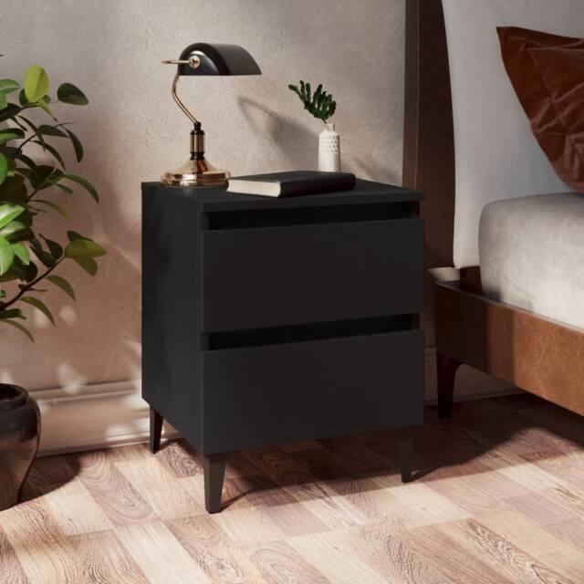 Berkfield Home Bed Cabinet Black 40x35x50 cm Engineered Wood - Size: 40 x 35 x 50 cm - image 1