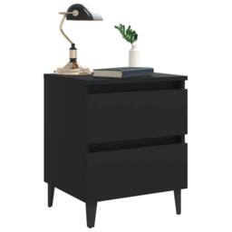 Berkfield Home Bed Cabinet Black 40x35x50 cm Engineered Wood - Size: 40 x 35 x 50 cm - thumbnail 6