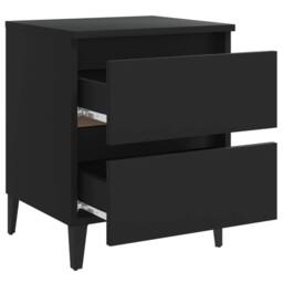 Berkfield Home Bed Cabinet Black 40x35x50 cm Engineered Wood - Size: 40 x 35 x 50 cm - thumbnail 5