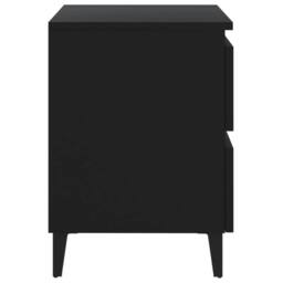 Berkfield Home Bed Cabinet Black 40x35x50 cm Engineered Wood - Size: 40 x 35 x 50 cm - thumbnail 4