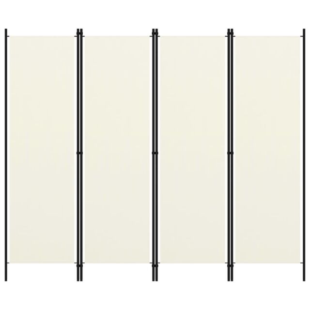 Berkfield Home 4-Panel Room Divider Cream White 200x180 cm - image 1