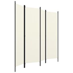 Berkfield Home 4-Panel Room Divider Cream White 200x180 cm - thumbnail 3