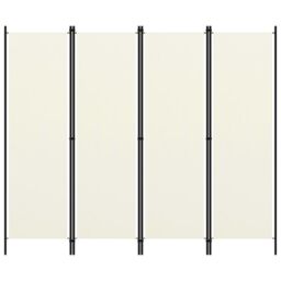 Berkfield Home 4-Panel Room Divider Cream White 200x180 cm - thumbnail 1