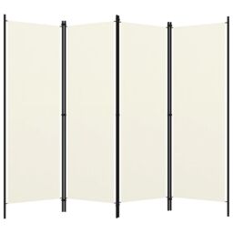 Berkfield Home 4-Panel Room Divider Cream White 200x180 cm - thumbnail 2