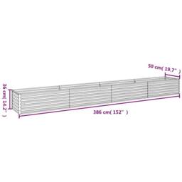 Berkfield Home Garden Raised Bed 386x50x36 cm Corten Steel in Brown - Size: 386 x 50 x 36 cm - thumbnail 7