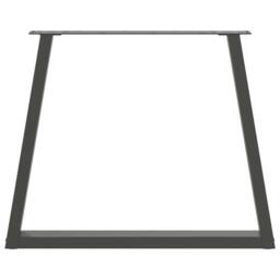 Berkfield Home Dining Table Legs V-Shape 2 pcs Anthracite 80x(72-73.3) cm Steel in Charcoal - thumbnail 5