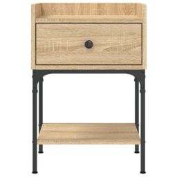 Berkfield Home Bedside Table Sonoma Oak 40.5x31x60 cm Engineered Wood in Brown - thumbnail 5