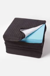 Homescapes Quilted Polyester 3 Seater Orthopaedic Booster Cushion Cover in Black