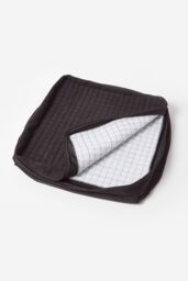 Homescapes Quilted Polyester 3 Seater Orthopaedic Booster Cushion Cover in Black - thumbnail 3