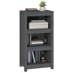 Berkfield Home Beautiful Book Cabinet Grey 50x35x97 cm Solid Wood Pine - Size: 50 x 35 x 97 cm - thumbnail 4