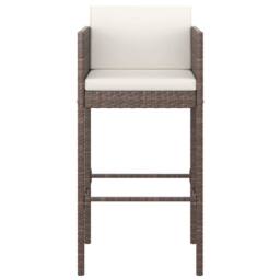 Berkfield Home 3 Piece Garden Bar Set with Cushions Poly Rattan Brown - thumbnail 4