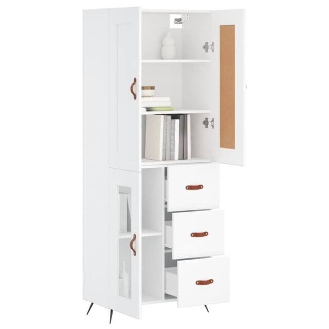 Berkfield Home Highboard White 69.5x34x180 cm Engineered Wood - image 1