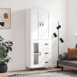 Berkfield Home Highboard White 69.5x34x180 cm Engineered Wood - thumbnail 2