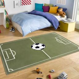 THE RUGS Short Pile Children Rug Runner Estadio Polypropylene Football Play Rug in Green - Size: 120 cm x 170 cm - thumbnail 6